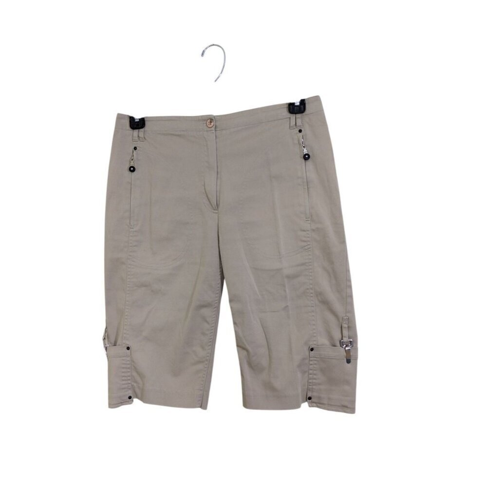 Jamie Sadock Womens Golf Capri Shorts Size 8 Skinnylicious Knee Beige Pockets